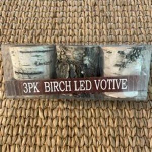Candles. 3 Pack Birch LED Votive. NWT